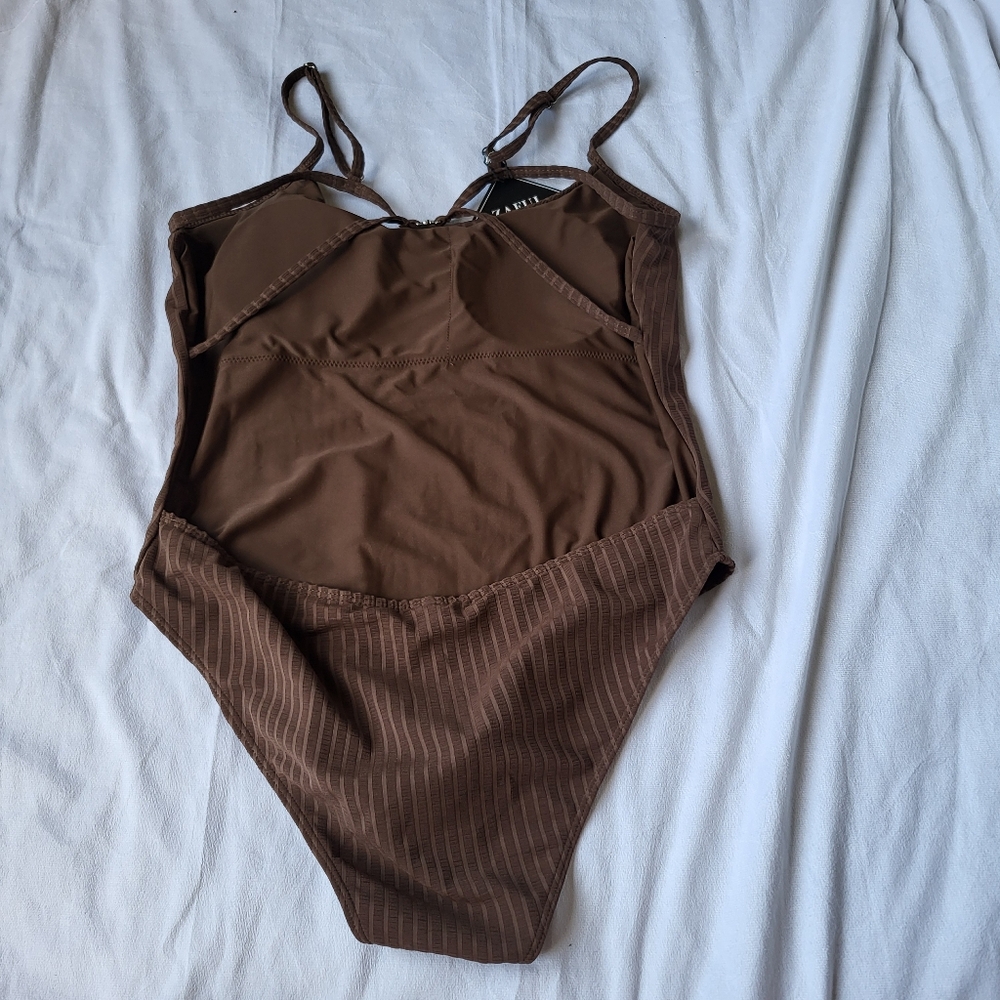 Zaful One Piece Swimsuit Size XL (10) Mocha Brown - Picture 8 of 8